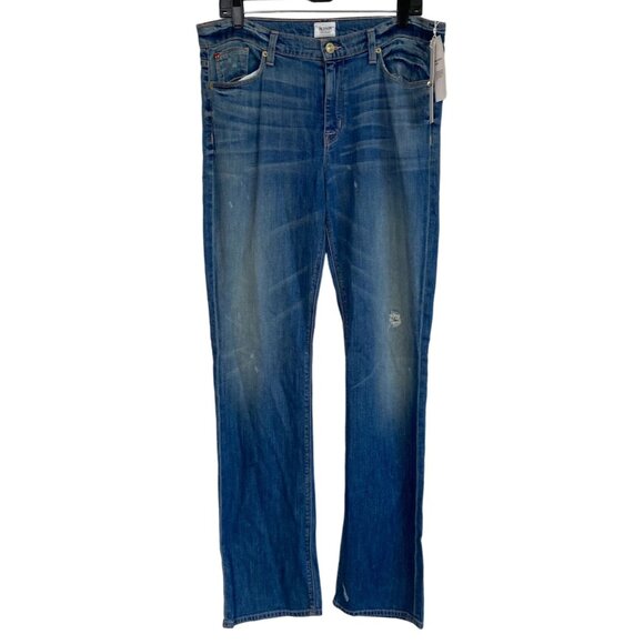 Hudson Jeans Women's Elle Mid-Rise Baby-Bootcut Blue Distressed 32 X 34 NWT - Picture 1 of 10